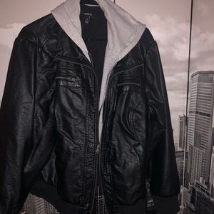 Torrid size 3 “leather” jacket with hood